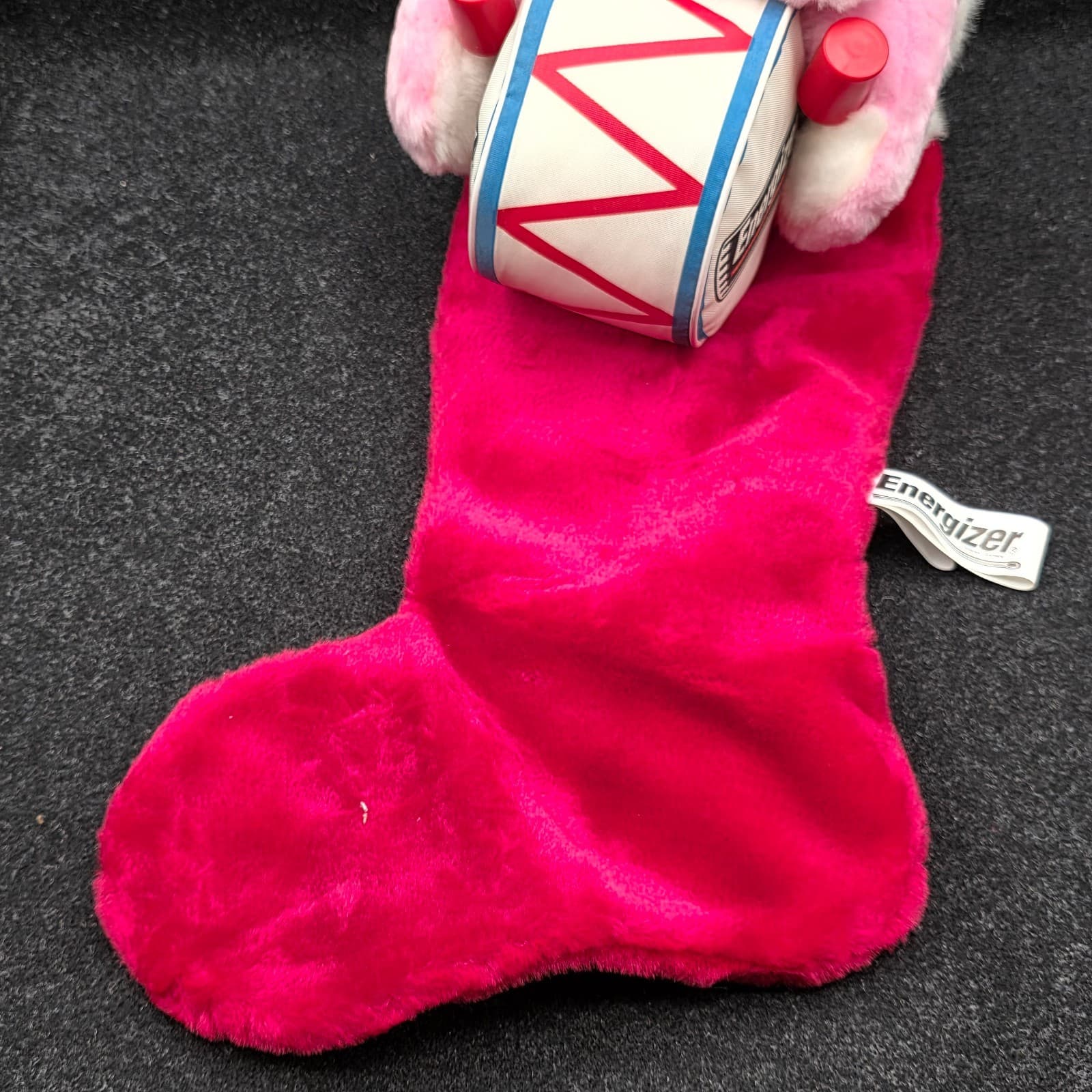 Energizer Battery Plus 1993 Christmas Bunny Stocking Large 25" Playing the Drum - Thumbnail 2