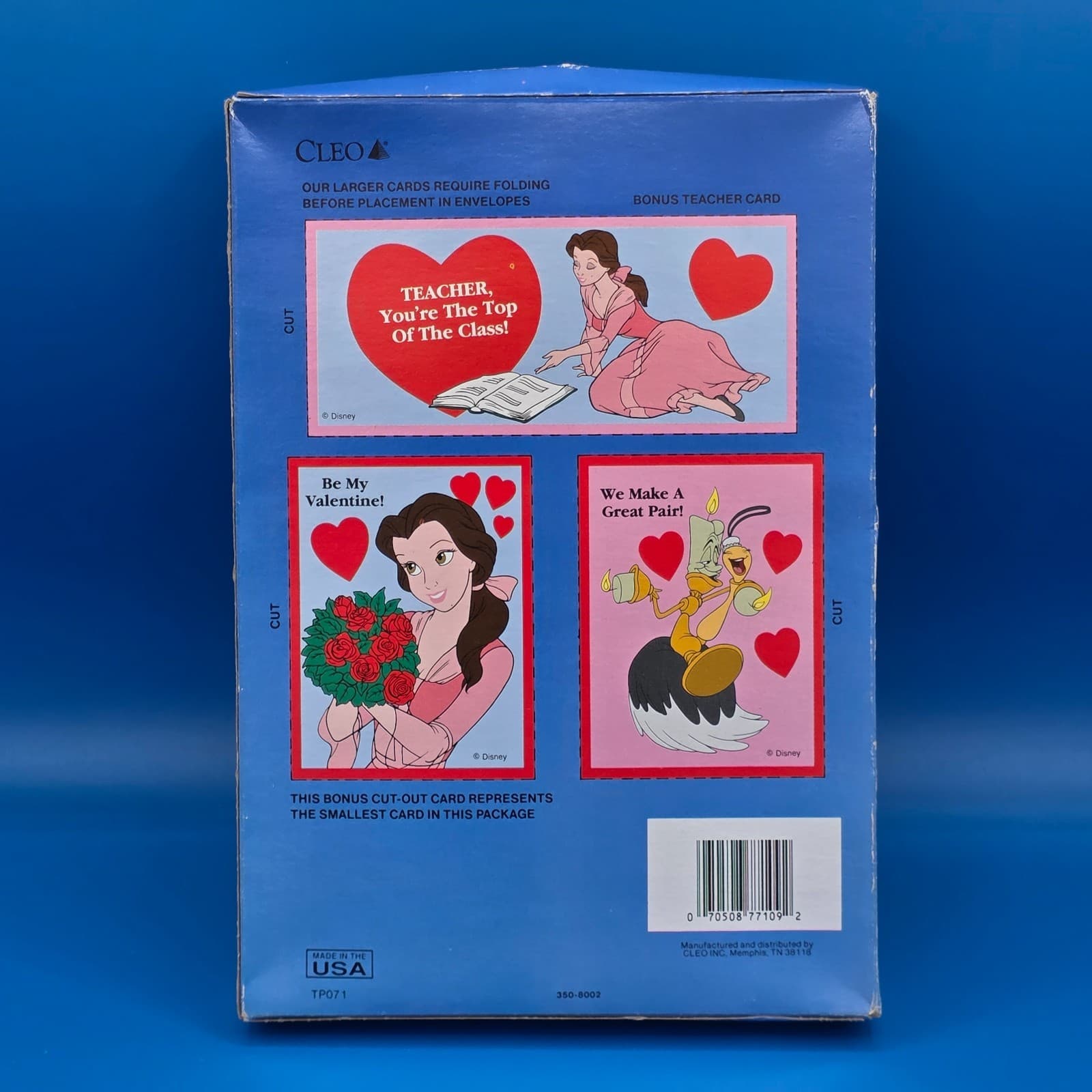 Vintage Disney Beauty and The Beast Cleo Valentines Cards Sealed Box - Thumbnail 2