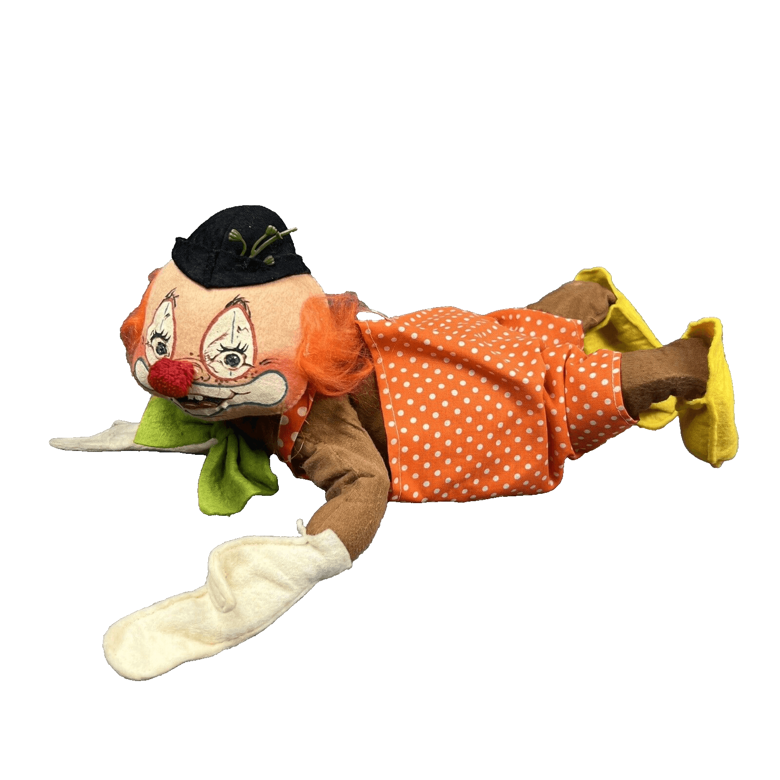 Vintage 1970s Annalee Dolls Mobilitee 18” Laying Down Clown Open Eyes RARE