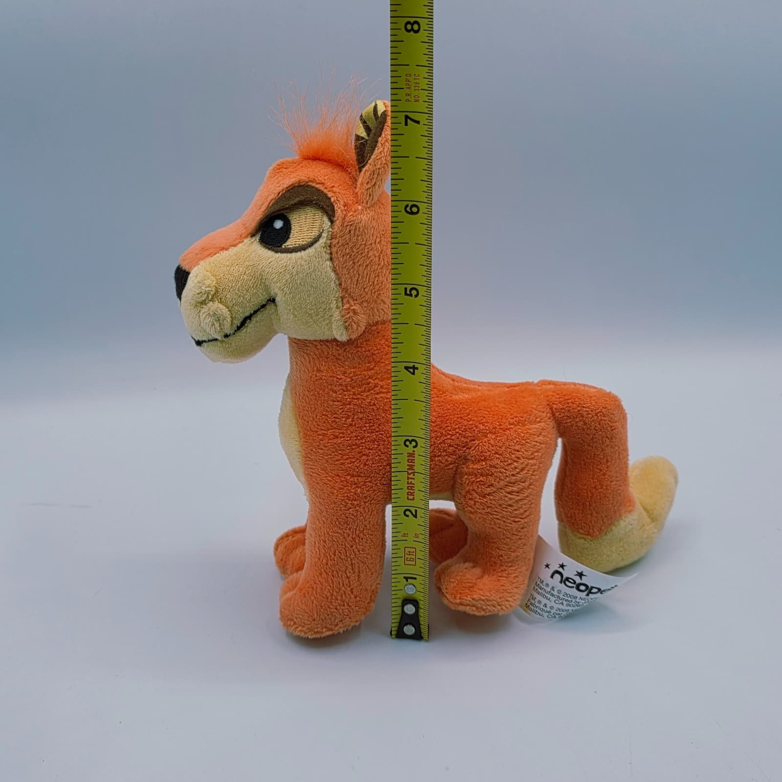 Neopets Orange Lupe Plush 6" Wolf Jakks Pacific Keyquest Series 6 Plushie 2008 - Thumbnail 2