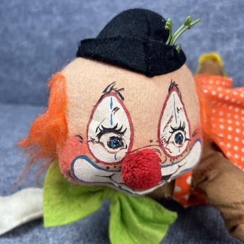 Vintage 1970s Annalee Dolls Mobilitee 18” Laying Down Clown Open Eyes RARE - Thumbnail 2