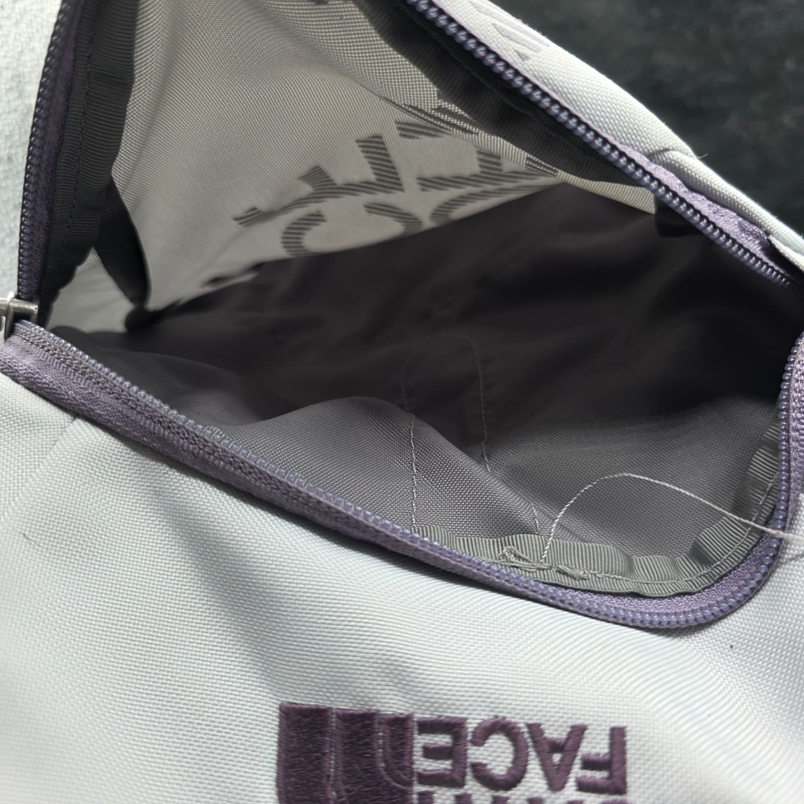 The North Face Haystack Backpack GRAY WHITE Purple Laptop DaypacK - Thumbnail 12