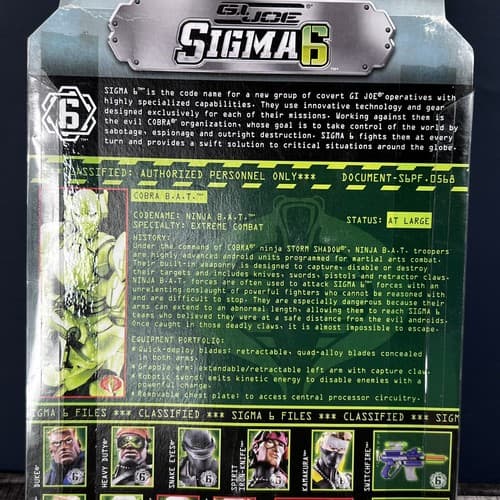 2005 G.I. JOE SIGMA 6 NINJA B.A.T RETRACTABLE CLAW POSABLE FIGURE HASBRO - Thumbnail 9