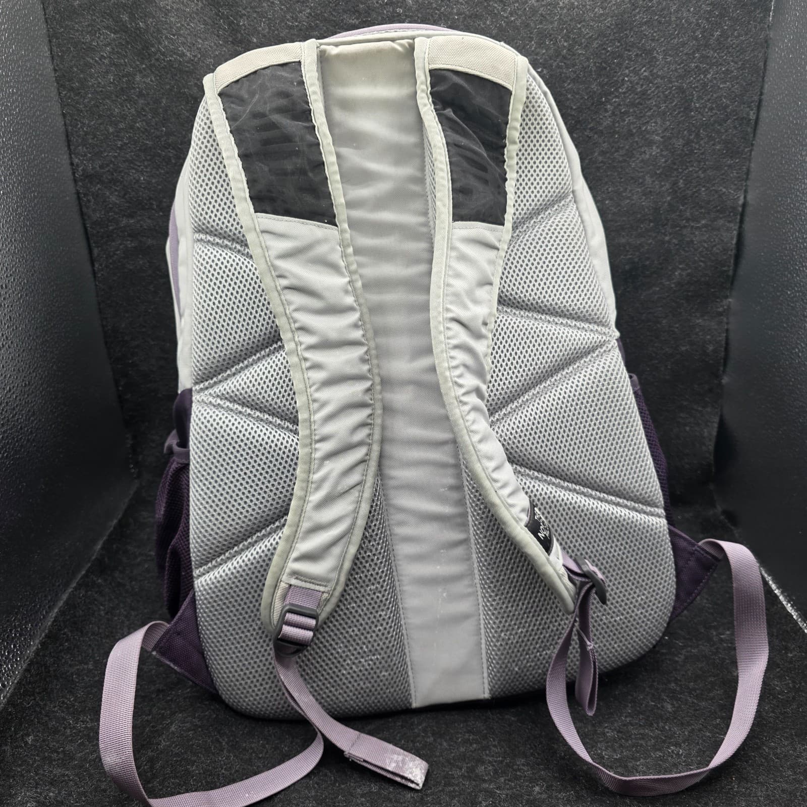 The North Face Haystack Backpack GRAY WHITE Purple Laptop DaypacK - Thumbnail 6
