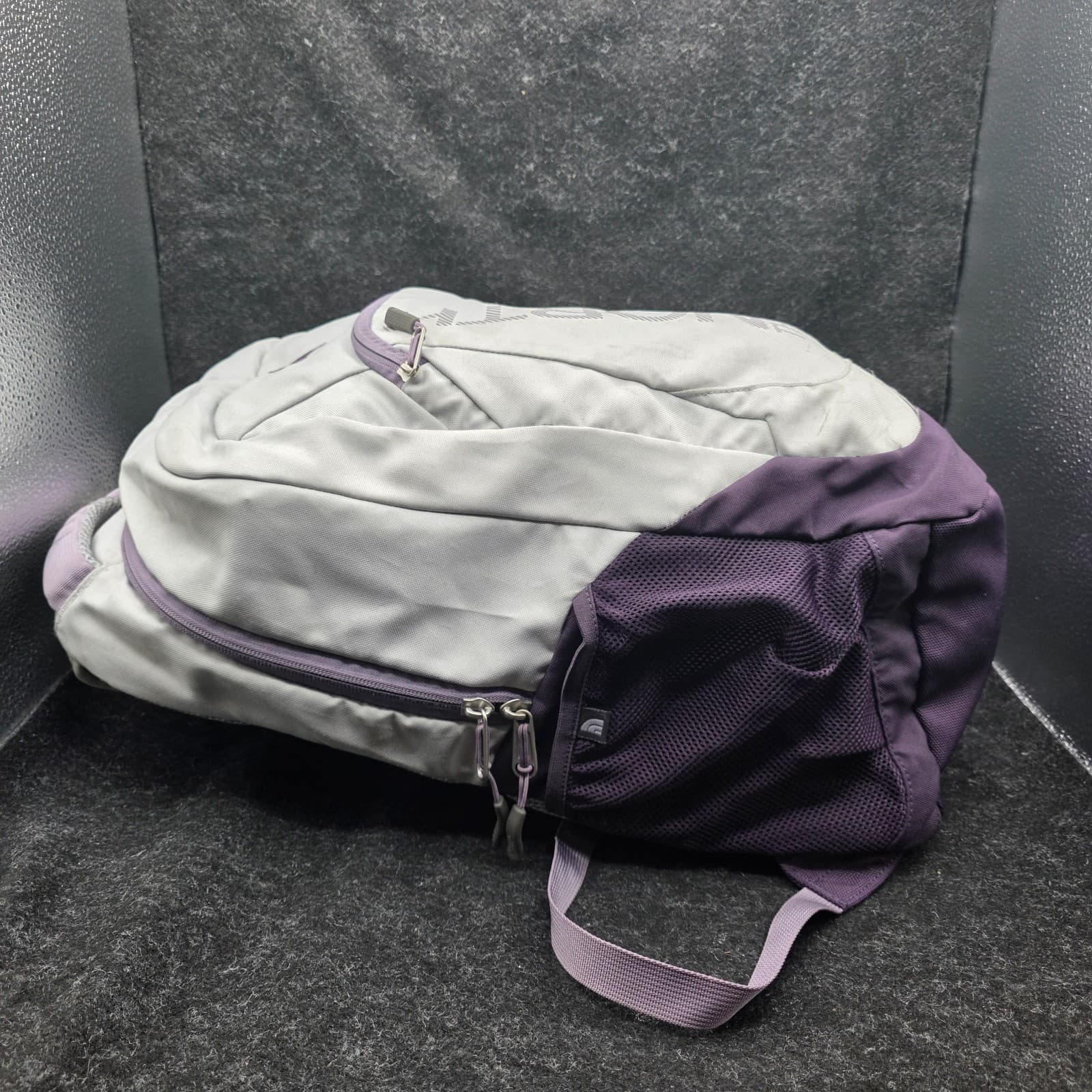 The North Face Haystack Backpack GRAY WHITE Purple Laptop DaypacK - Thumbnail 8