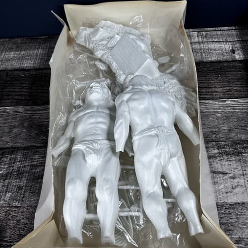 VTG 1993 Glencoe Model Neanderthal Skeleton & Man 1/8 Scale Model Kit CAVE MAN - Thumbnail 10