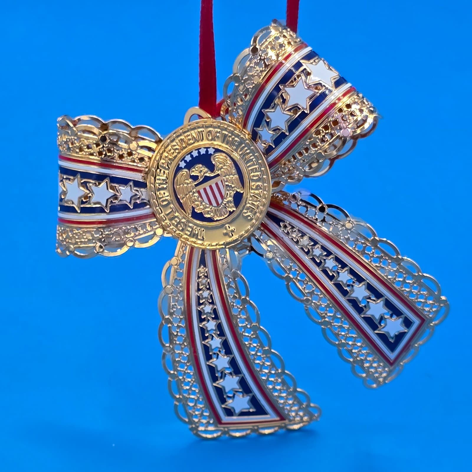 Star Spangled Ribbon Danbury Mint American Spirit Collection 23k Gold Plated