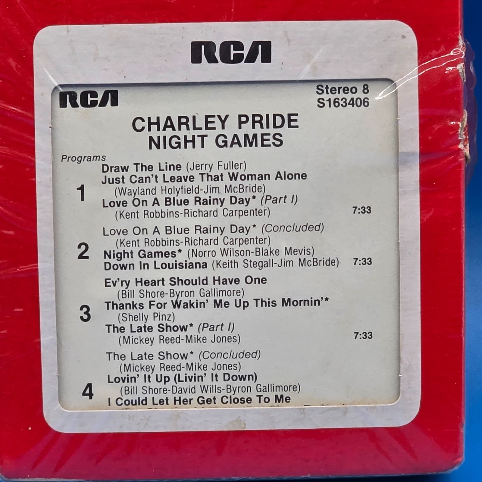 Charley Pride, Night Games, 8 Track Tape new - Thumbnail 4