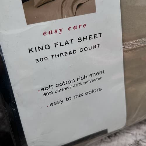 MARTEX Modern Living KING Flat Sheet 300 Thread Count Sesame - Thumbnail 2