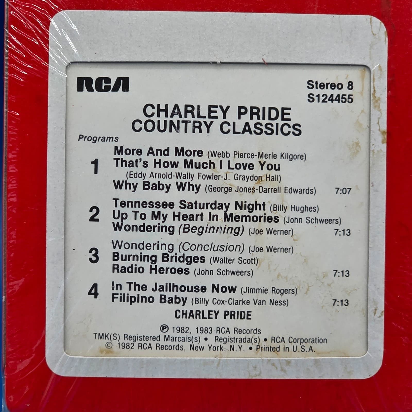 Charlie Pride Country Classics 8 Track Tape New - Thumbnail 6