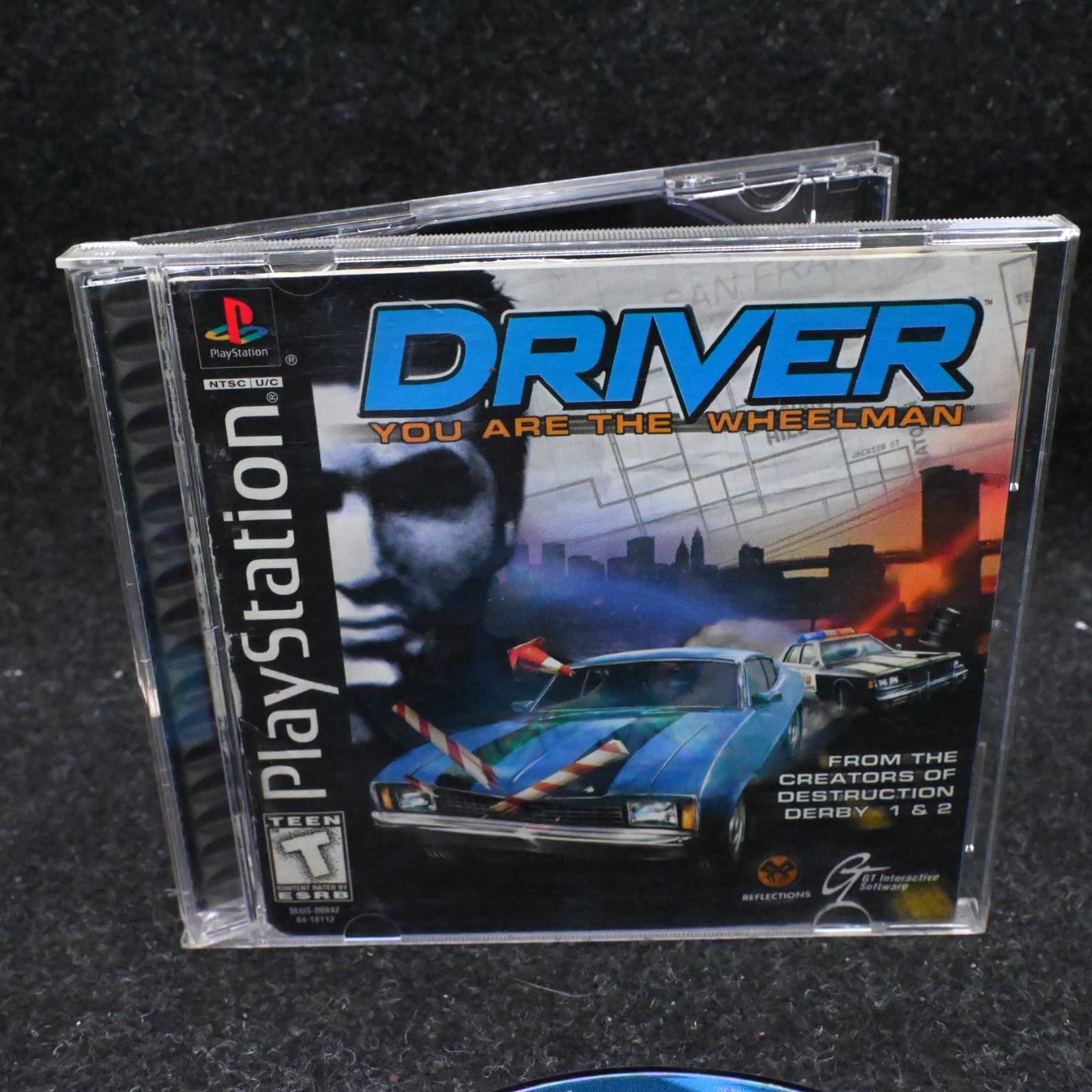Driver for Sony PlayStation 1 PS1 CIB w/ Manual BLACK LABEL - Thumbnail 3