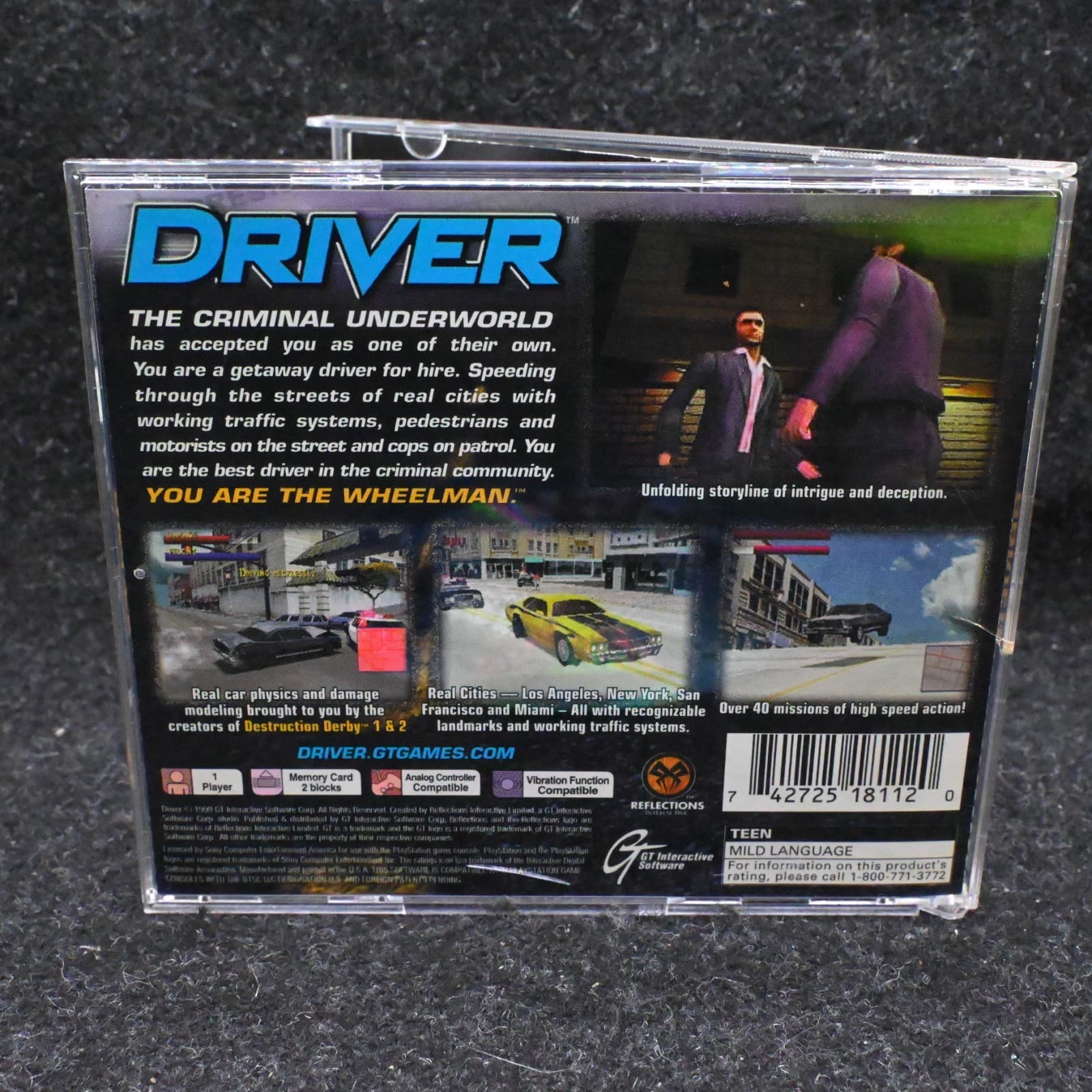 Driver for Sony PlayStation 1 PS1 CIB w/ Manual BLACK LABEL - Thumbnail 4