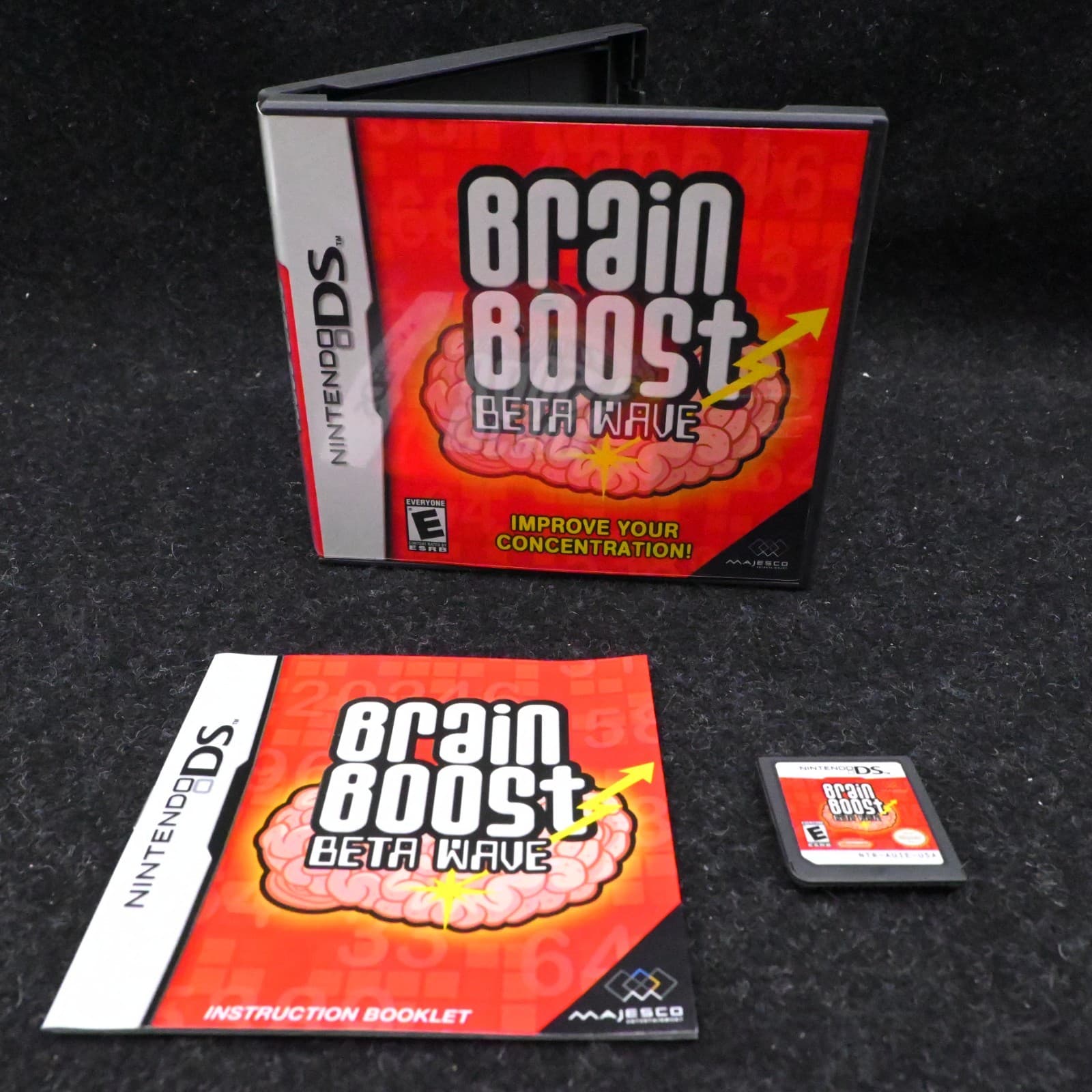 Brain Boost Beta Wave (Nintendo DS, 2006) Complete w/Manual CIB TESTED WORKS