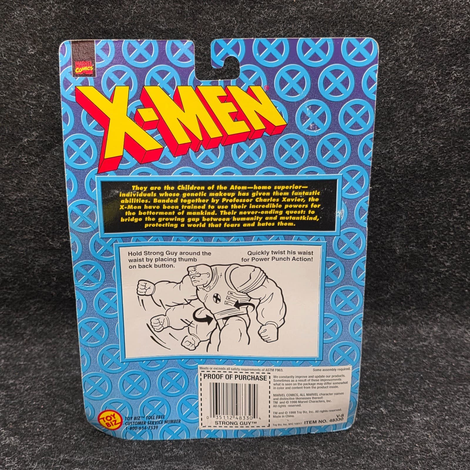 Marvel Uncanny X-Men Strong Guy Power Punch 1993 Toy Biz Action Figure Sealed - Thumbnail 3
