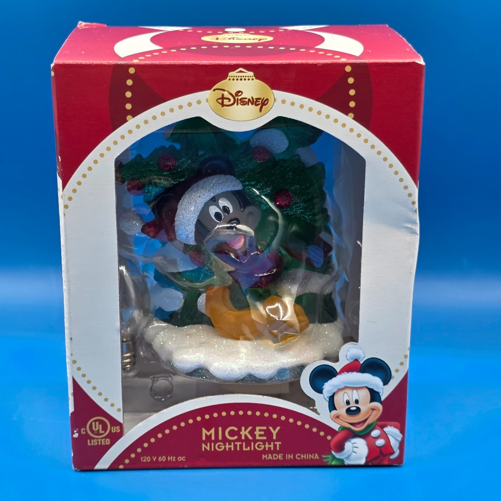 Disney Mickey Mouse Holding Christmas Tree, Nightlight NEW! - Thumbnail 3