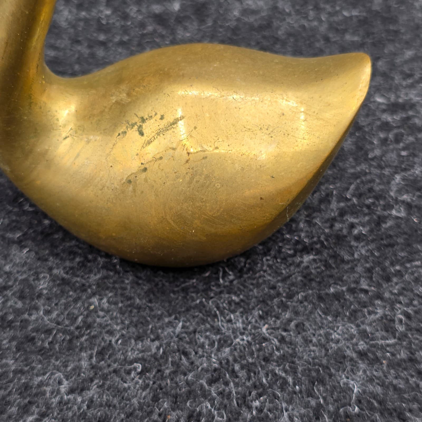 Brass Swan Curio Cabinet Home Mantel Decor 4" Tall - Thumbnail 5