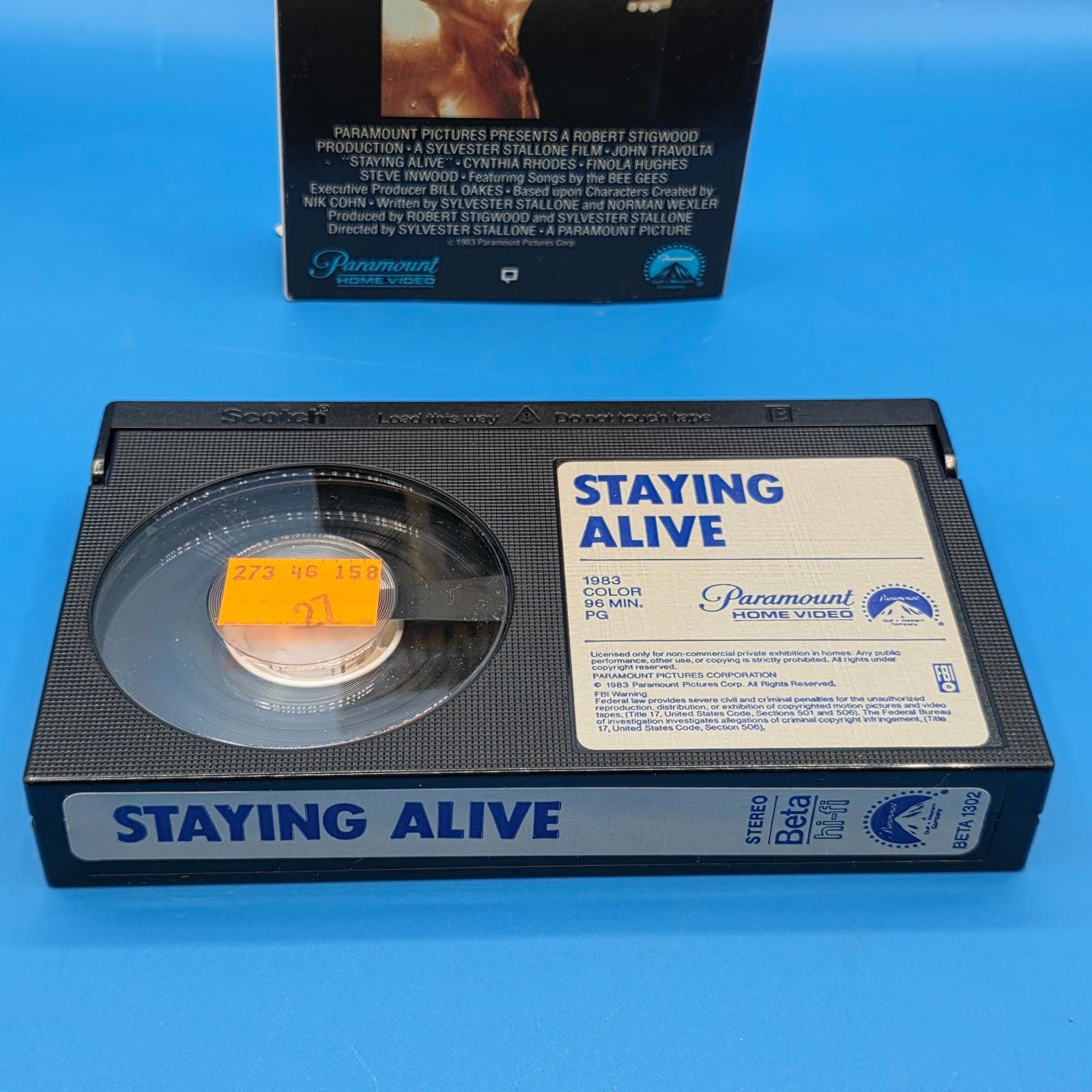 Staying Alive 80's Dance Music Drama Betamax NOT VHS 1983 John Travolta Beta - Thumbnail 2