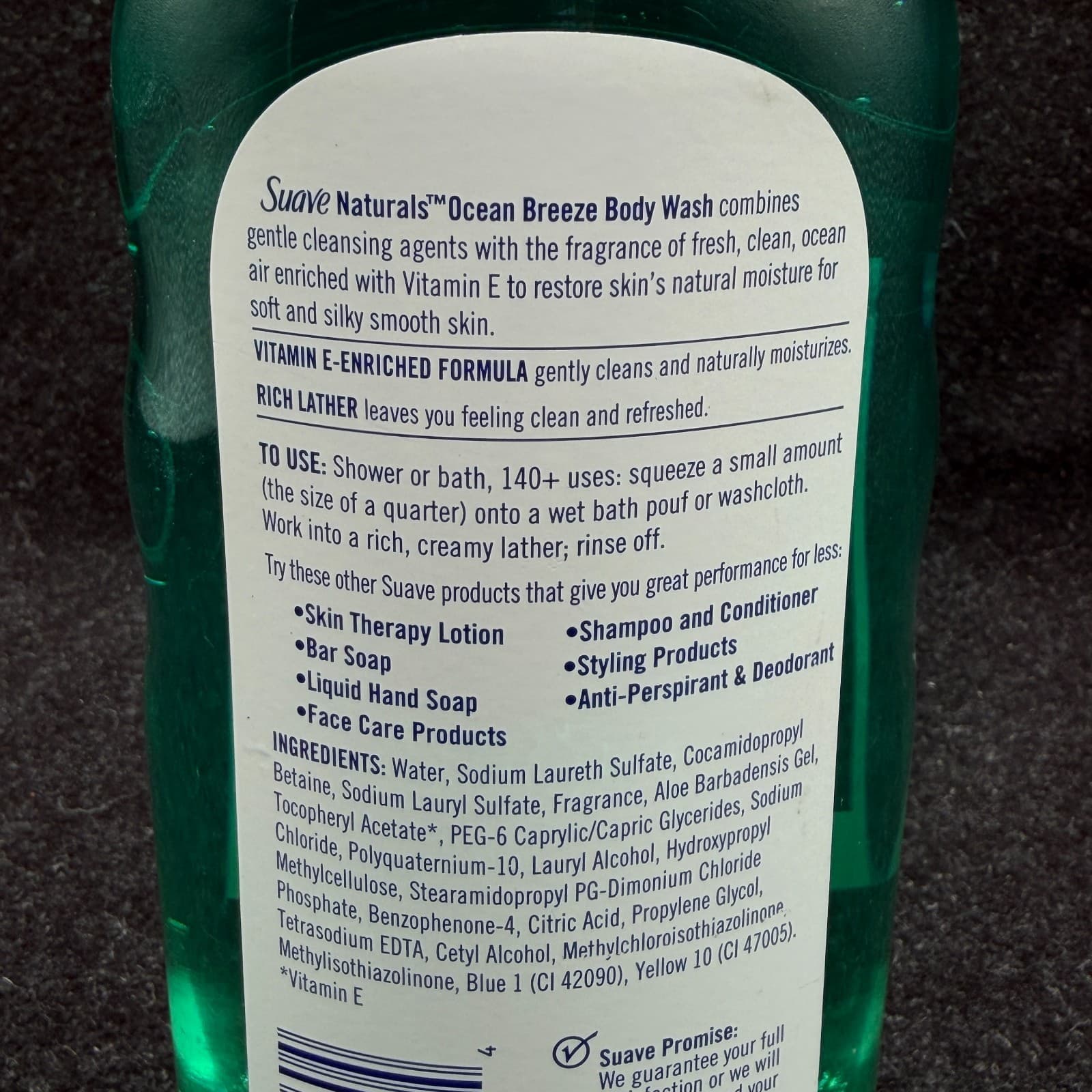 Vintage Suave Naturals Body Wash Ocean Breeze 24 fl oz Old Stock - Thumbnail 5