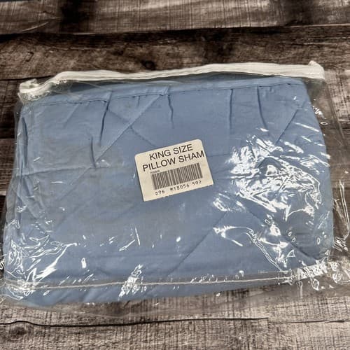 Vintage Colormate King Pillow Shams China Blue Made in USA New in Package - Thumbnail 6
