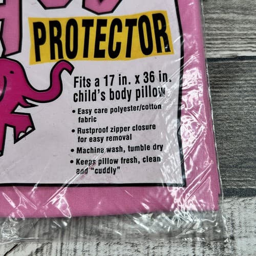 Vintage Kids Hug Protector Fits 17" x 36" Childs Body Pillow Cover Pink - Thumbnail 2