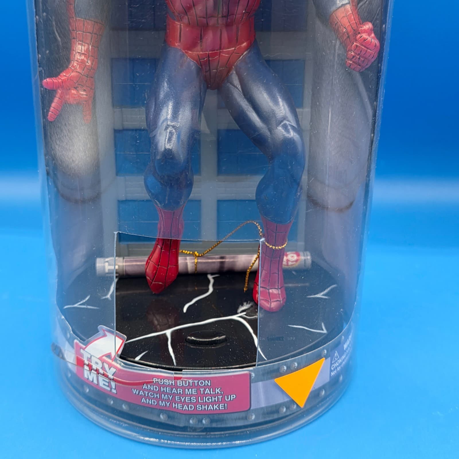 2002 Spiderman Marvel Way Out Toys Talking Light Up Eyes Bobble Head Rare - Thumbnail 2