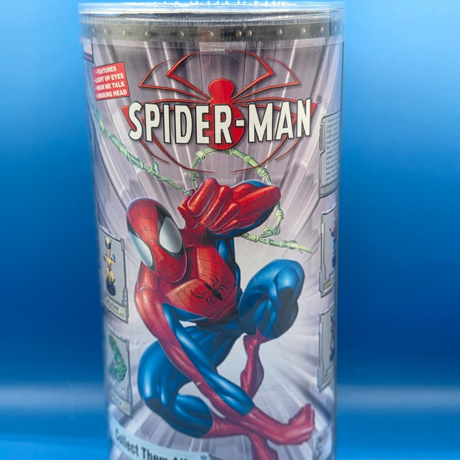 2002 Spiderman Marvel Way Out Toys Talking Light Up Eyes Bobble Head Rare - Thumbnail 13