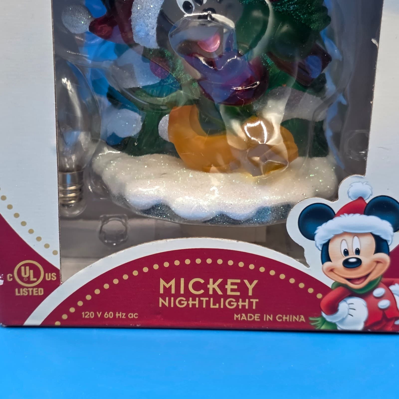 Disney Mickey Mouse Holding Christmas Tree, Nightlight NEW! - Thumbnail 2