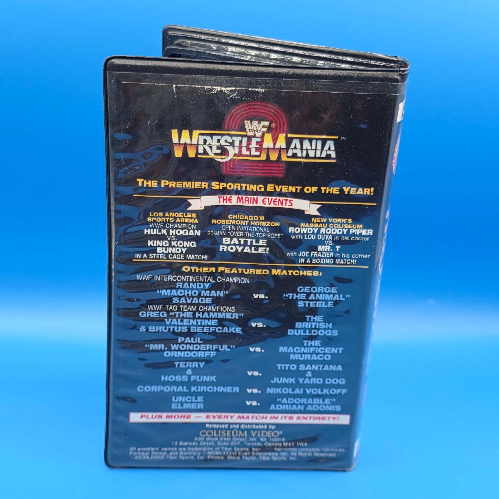 WWF Wrestlemania 2 COLISEUM VHS Hulk Hogan vs King Kong Bundy 1986 - Thumbnail 4