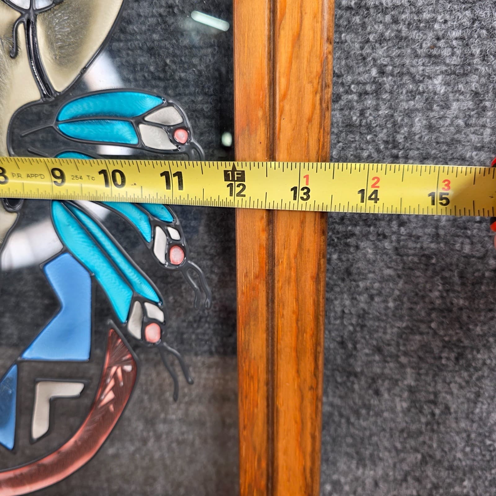 Vtg Glass Window Bull Skull Painting Wall Hanging Art Suncatcher Southwest Decor - Thumbnail 3