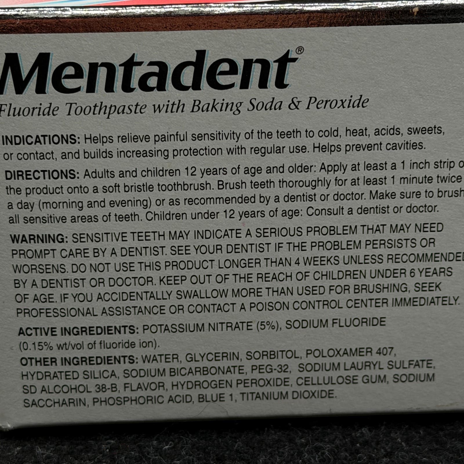 Vtg Mentadent Sensitive Plus Toothpaste 3.5 oz Baking Soda Peroxide Fluoride - Thumbnail 7