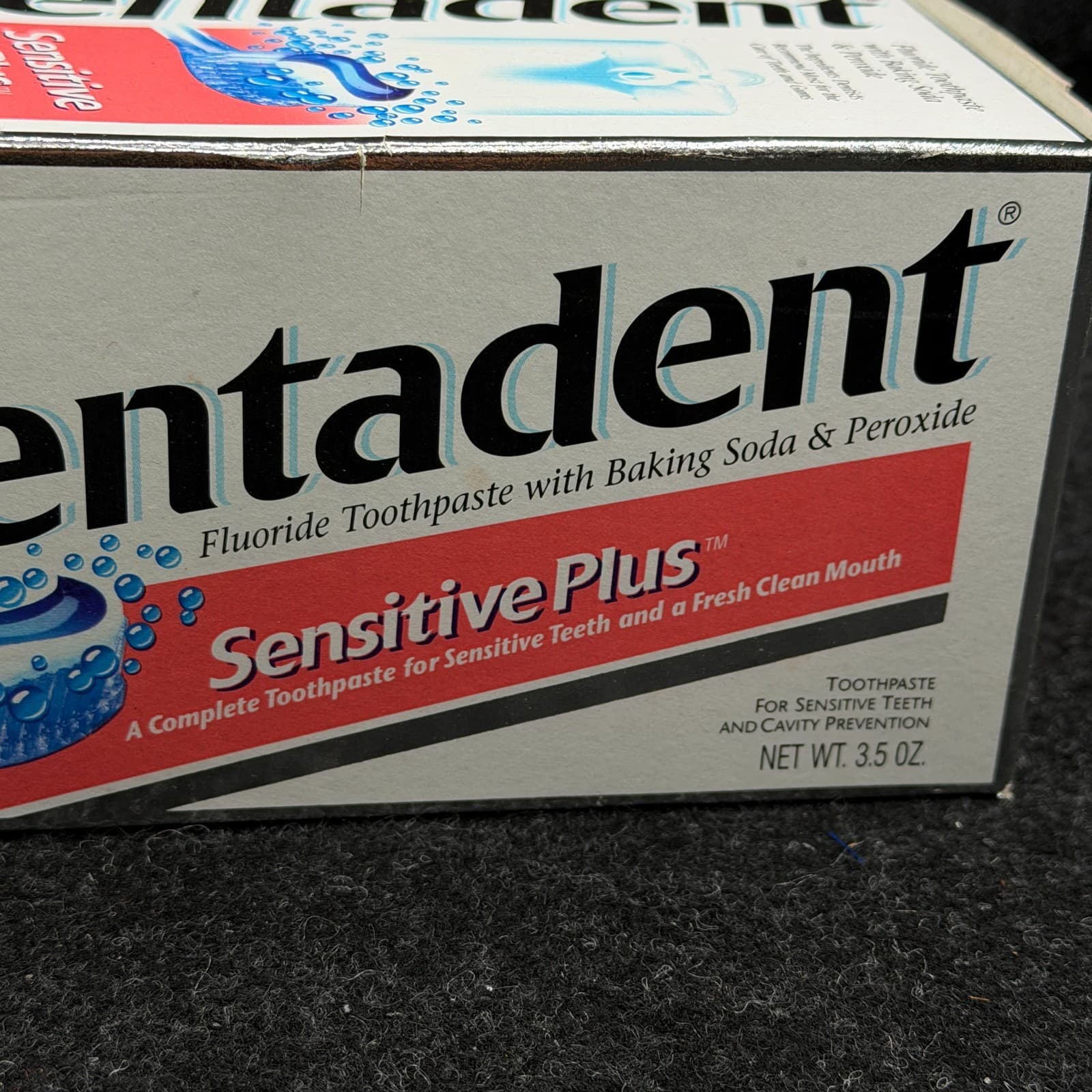 Vtg Mentadent Sensitive Plus Toothpaste 3.5 oz Baking Soda Peroxide Fluoride - Thumbnail 2