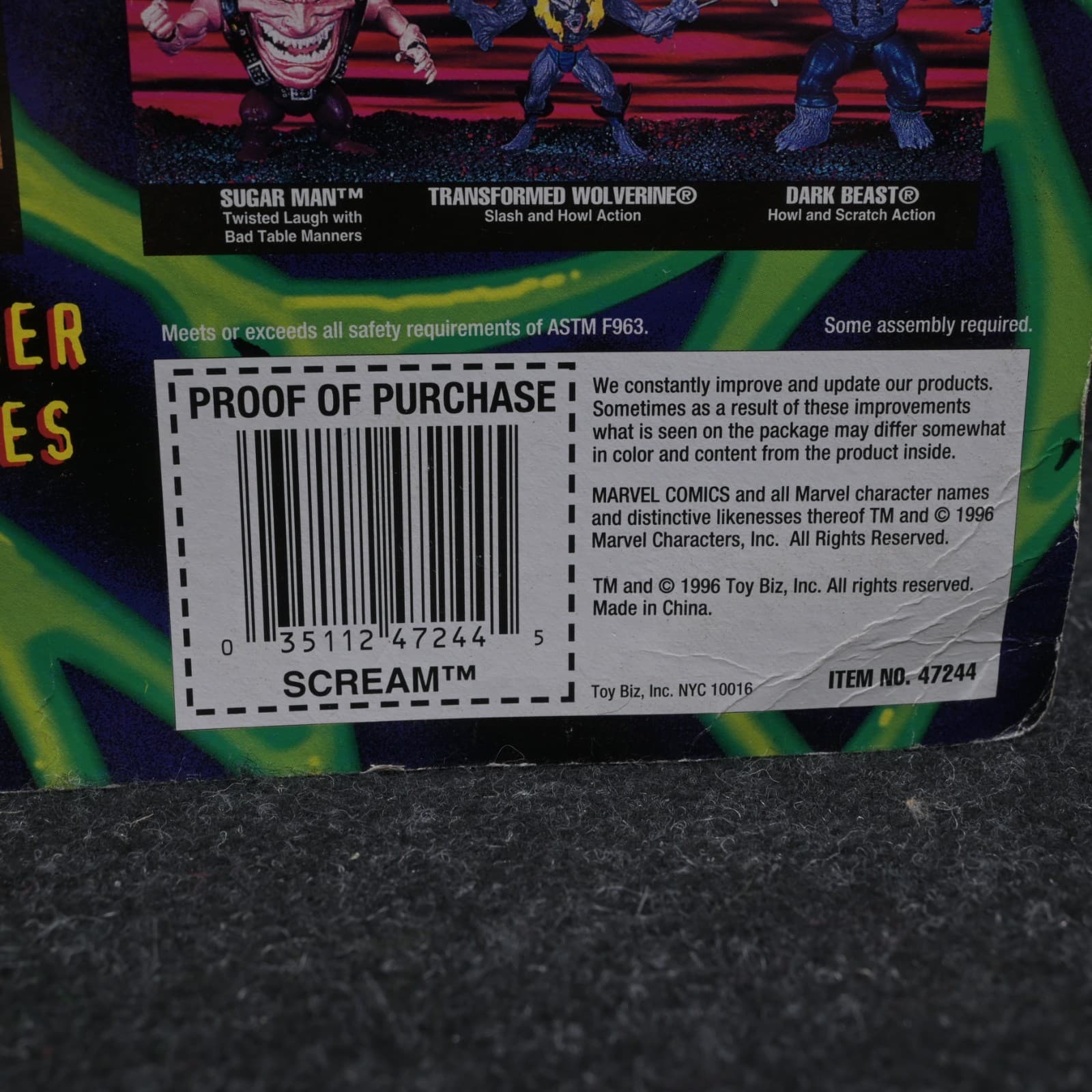 Spider-Man Venom Planet of the Symbiotes SCREAM 1996 ToyBiz Action Figure - Thumbnail 6