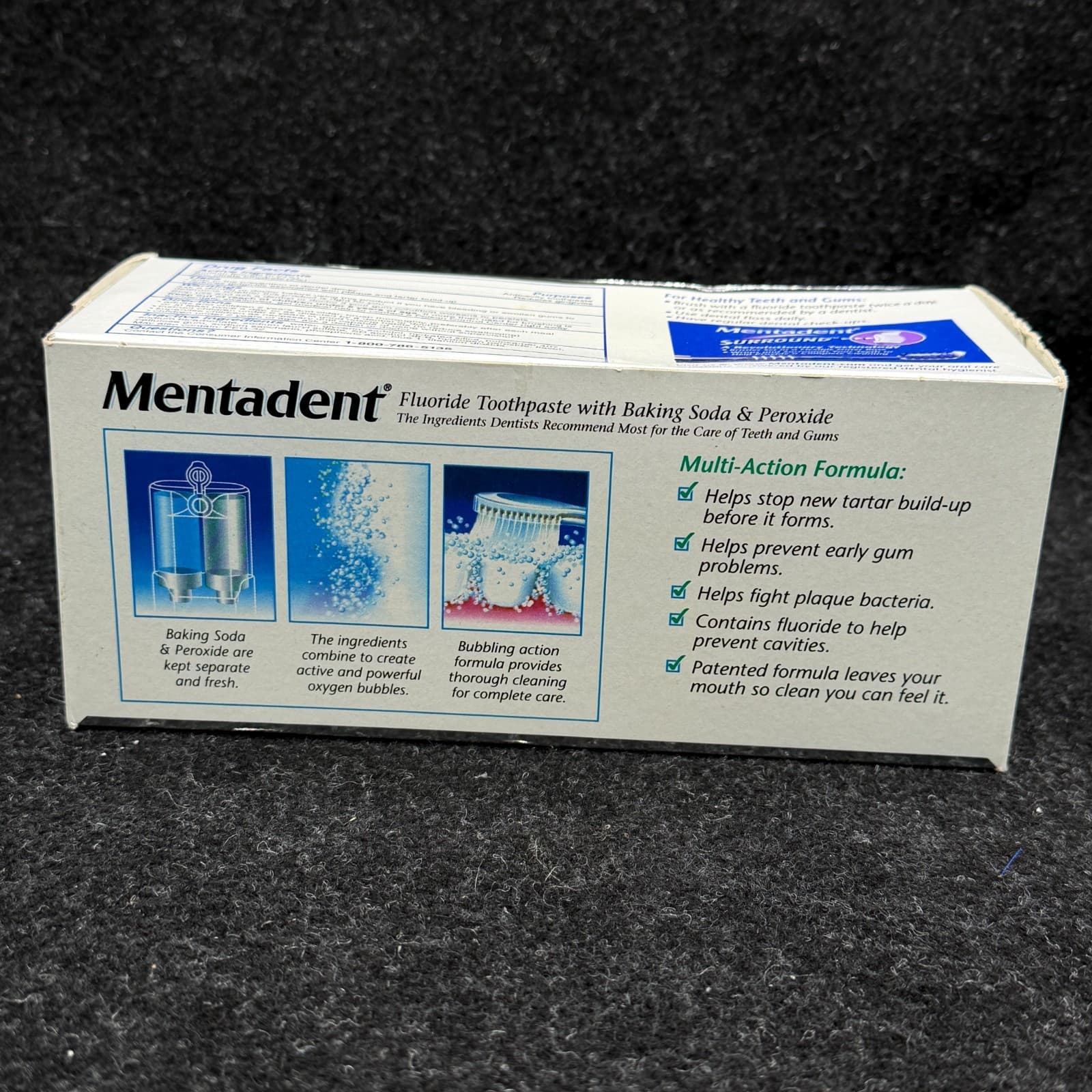 Vtg Mentadent Tartar Control Toothpaste 5.25 oz Baking Soda Peroxide Fluoride - Thumbnail 6