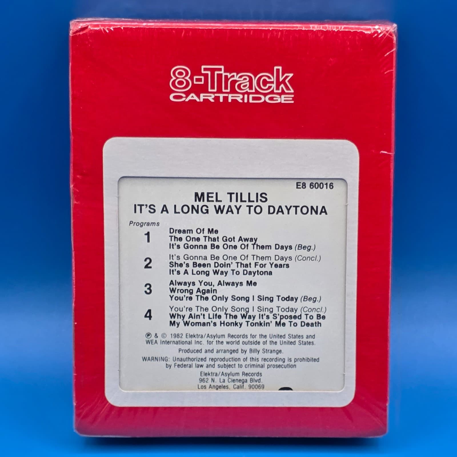 Mel Tillis LONG WAY DAYTONA 8 Track Tape SEALED 1982 Country Pop Rock Race Car - Thumbnail 5