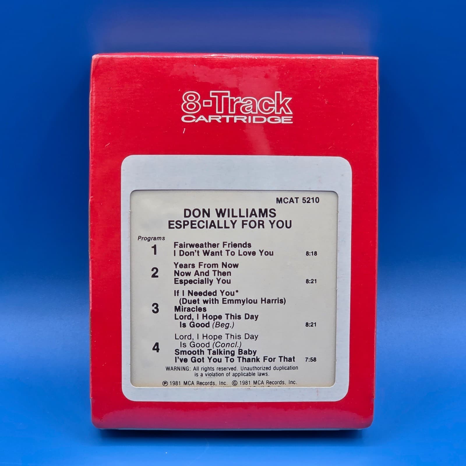 VTG 8 Track Don Williams Especially for You SEALED - Thumbnail 3