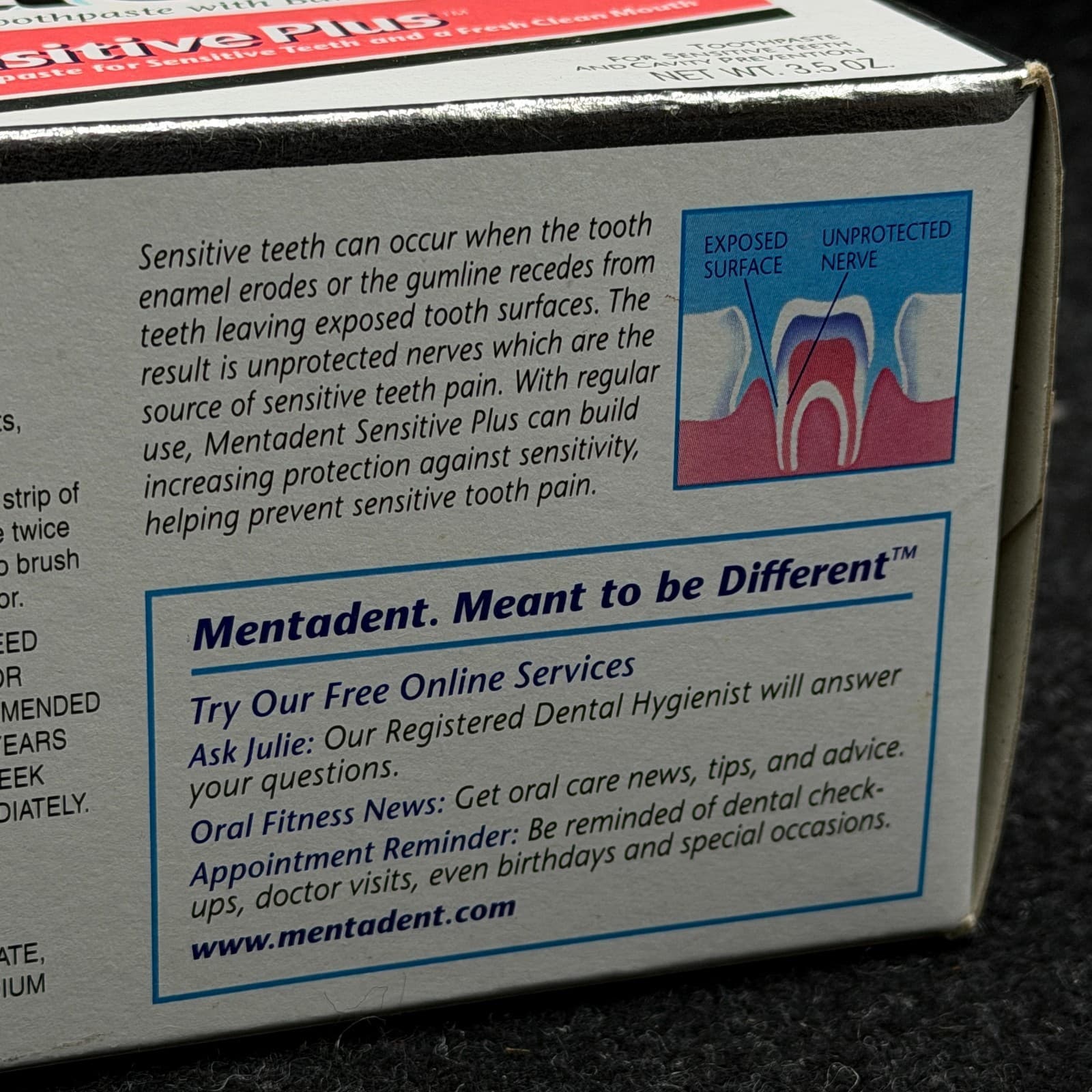 Vtg Mentadent Sensitive Plus Toothpaste 3.5 oz Baking Soda Peroxide Fluoride - Thumbnail 8