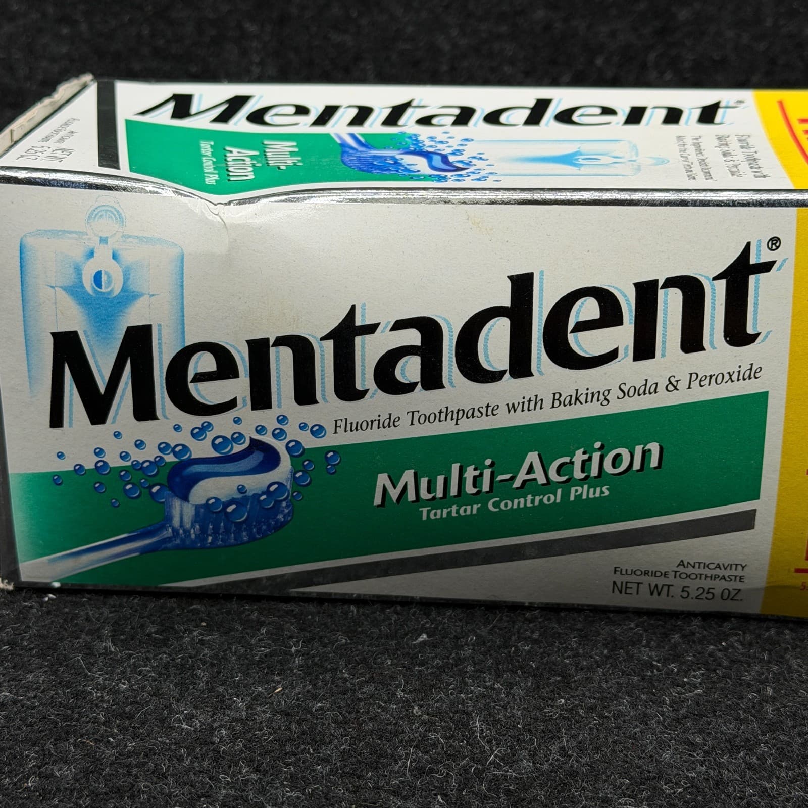 Vtg Mentadent Tartar Control Toothpaste 5.25 oz Baking Soda Peroxide Fluoride - Thumbnail 2