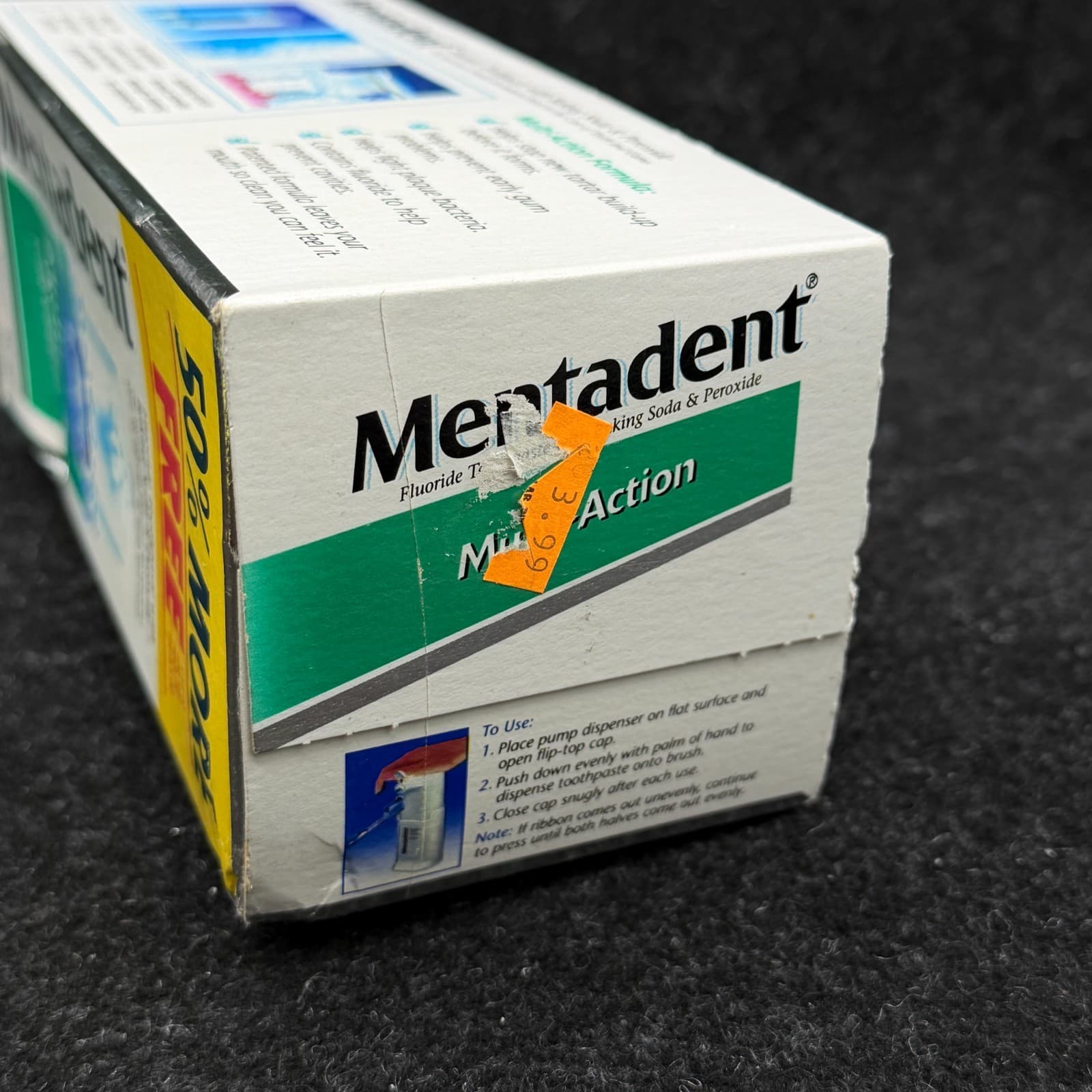 Vtg Mentadent Tartar Control Toothpaste 5.25 oz Baking Soda Peroxide Fluoride - Thumbnail 12