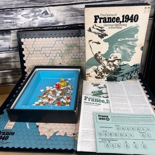 Vintage 1972 The Game of France 1940 German Blitzkrieg In The West Avalon Hill