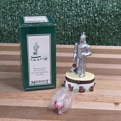 Wizard Of Oz The Tin Man Porcelain Hinged Trinket Box 1998 Midwest Cannon Falls