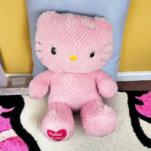 Build A Bear HELLO KITTY Pink Waffle 18" Plush 2011 Heart on Foot NO BOW