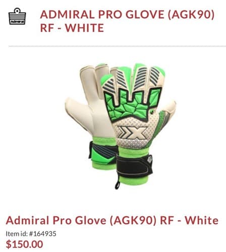 ADMIRAL PRO GLOVE (AGK90) RF - WHITE GREEN #0530-8 MENS SIZE 8 - Thumbnail 10