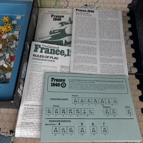 Vintage 1972 The Game of France 1940 German Blitzkrieg In The West Avalon Hill - Thumbnail 9
