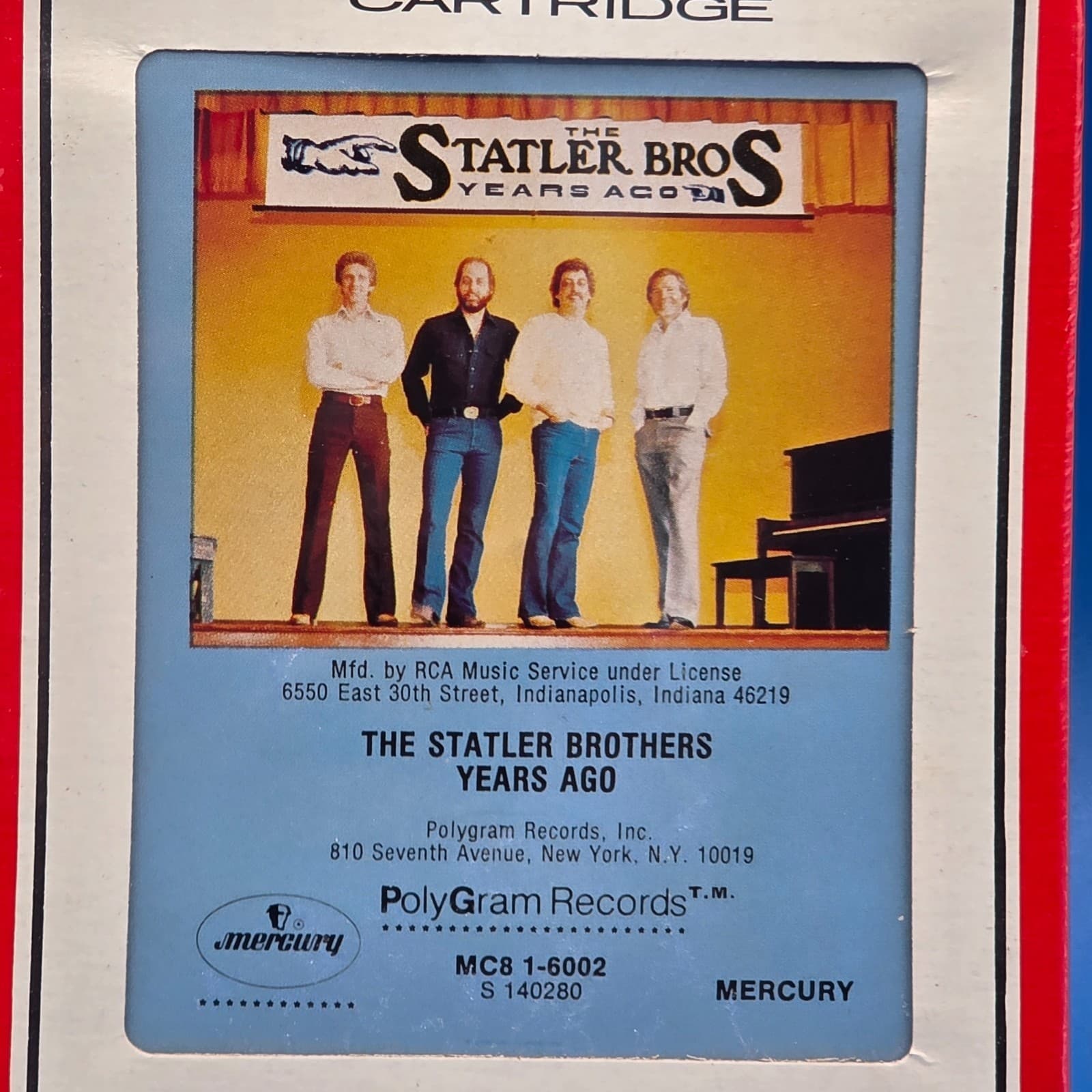 The Statler Brothers Years Ago 8 track NEW - Thumbnail 2