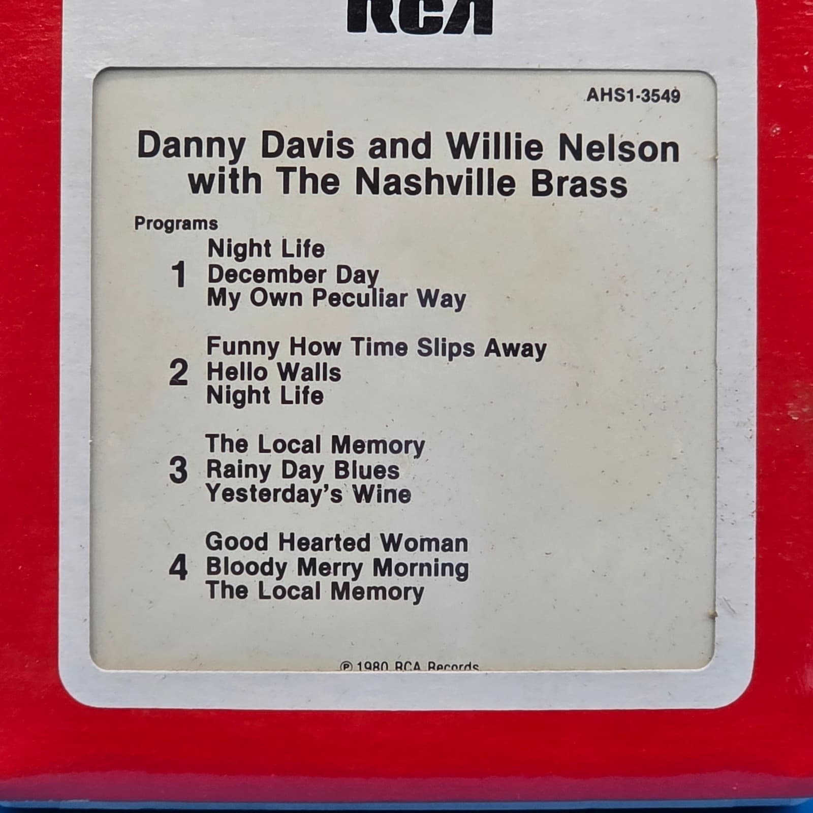 New 1989 Danny Davis And Willie Nelson With The Nashville Brass - 8-track Sealed - Thumbnail 5