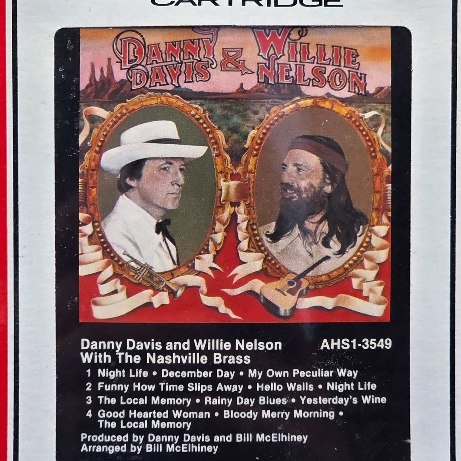 New 1989 Danny Davis And Willie Nelson With The Nashville Brass - 8-track Sealed - Thumbnail 2
