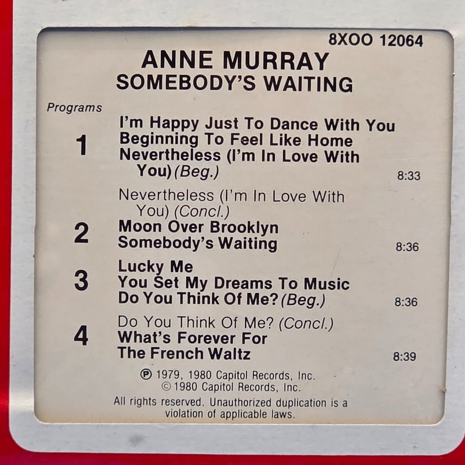Ann Murray Somebody's Waiting 8 Track Tape 8X00 12064 Still Sealed - Thumbnail 7