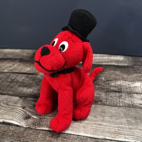 Clifford The Big Red Dog Plush Scholastic With Top Hat mini plush 6.5”