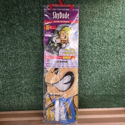 Vintage Tech Deck Kite SkyDude 3D Poly Action 28" Tall Quikclip Tank Army