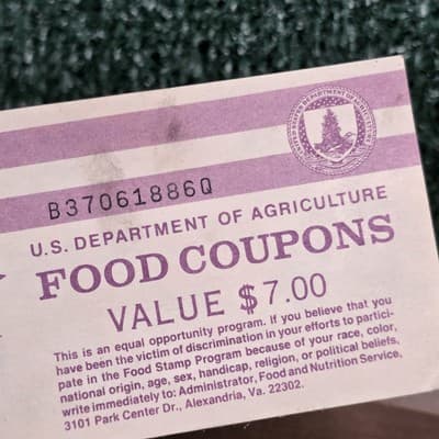 Value $7 book of US Dept of Agriculture Food Coupons Stamps Series - Thumbnail 3